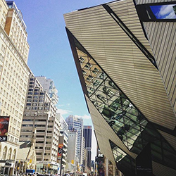 Exterior view of the ROM's Michael-Lee Chin Crystal on Bloor Street.